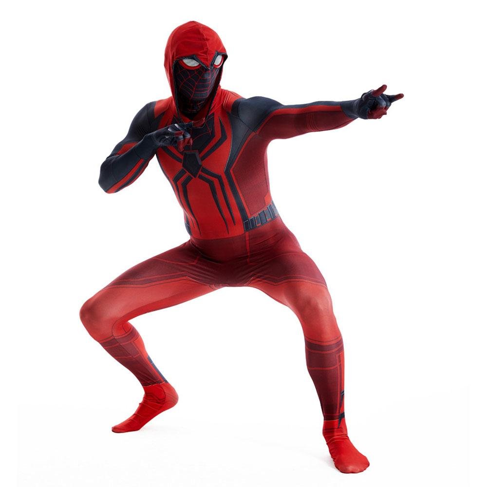 BuyMiles Morales Crimson Cowl Spider Man Costume Red Cape Halloween Cosplay for Kids and Adults Now Cheaper With 3 - 5 Days Ship - PajamasBuy