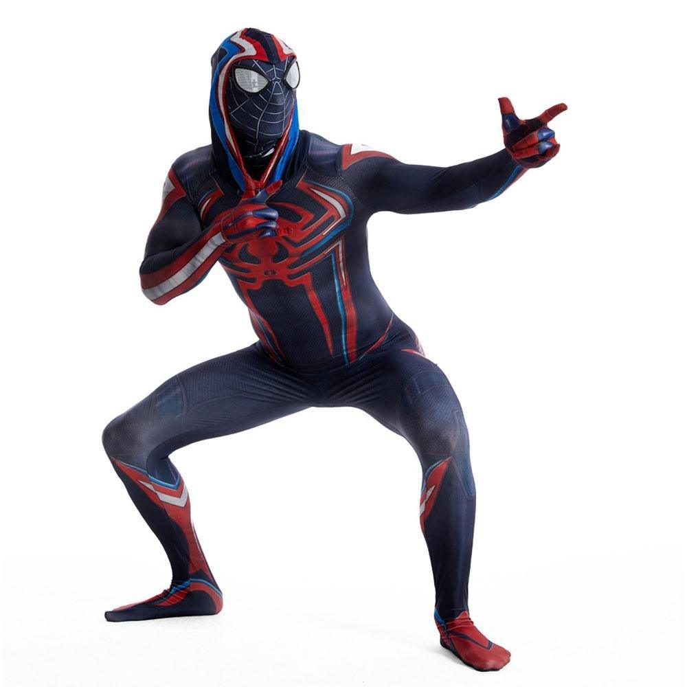 Miles Morales Spider Man 2099 Costume Ultimate Cosplay PS5 Jumpsuit for Kids and Adults - Pajamasbuy