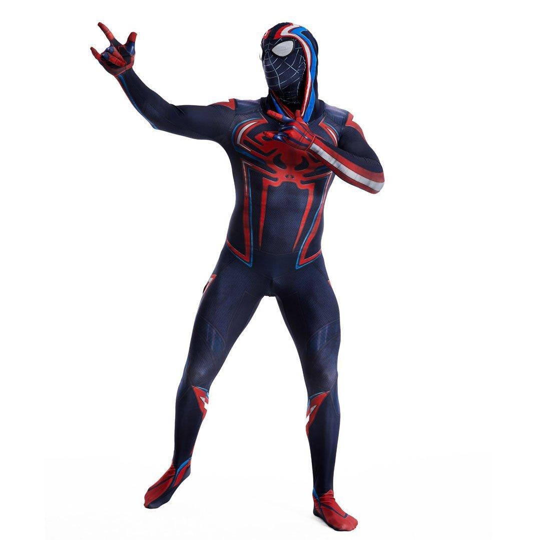 Miles Morales Spider Man 2099 Costume Ultimate Cosplay PS5 Jumpsuit for Kids and Adults - Pajamasbuy