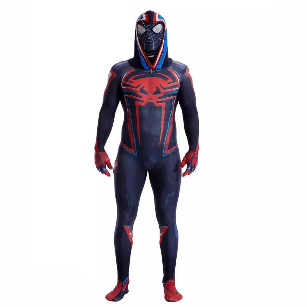 Miles Morales Spider Man 2099 Costume Ultimate Cosplay PS5 Jumpsuit for Kids and Adults - Pajamasbuy