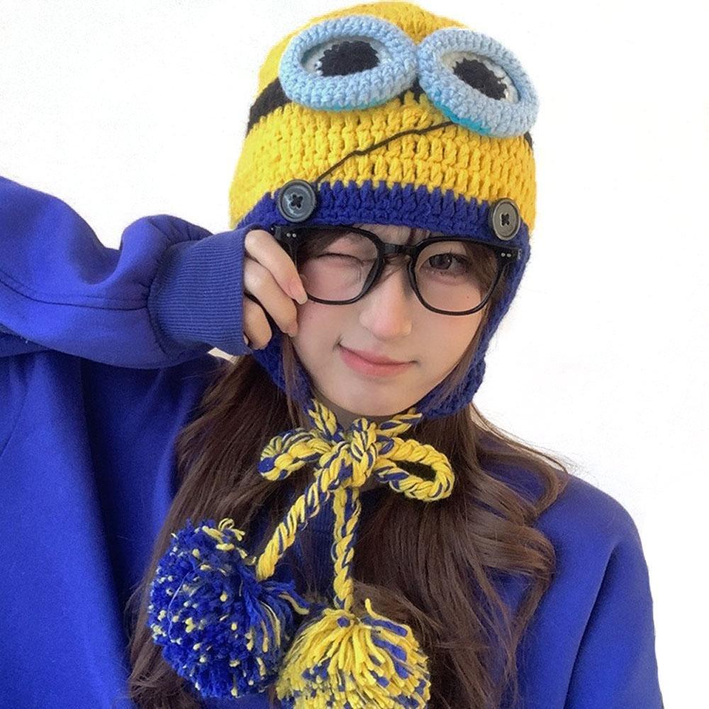 Minions hats for women Baby halloween costume Accessory Warm WinterKnitted - Pajamasbuy