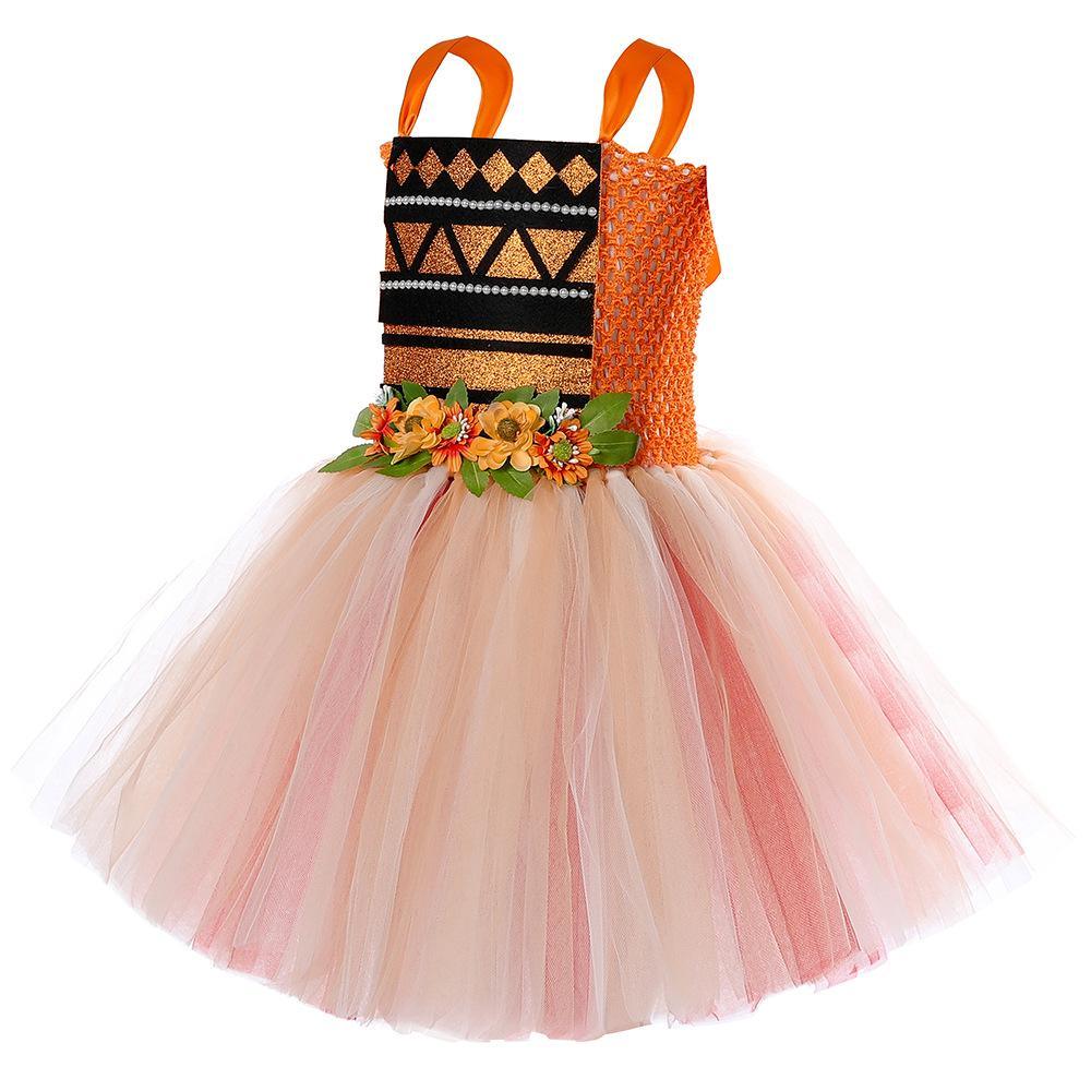 Movie Moana Princess Dress Sweet Flower Fairy dress party runway dress - Pajamasbuy