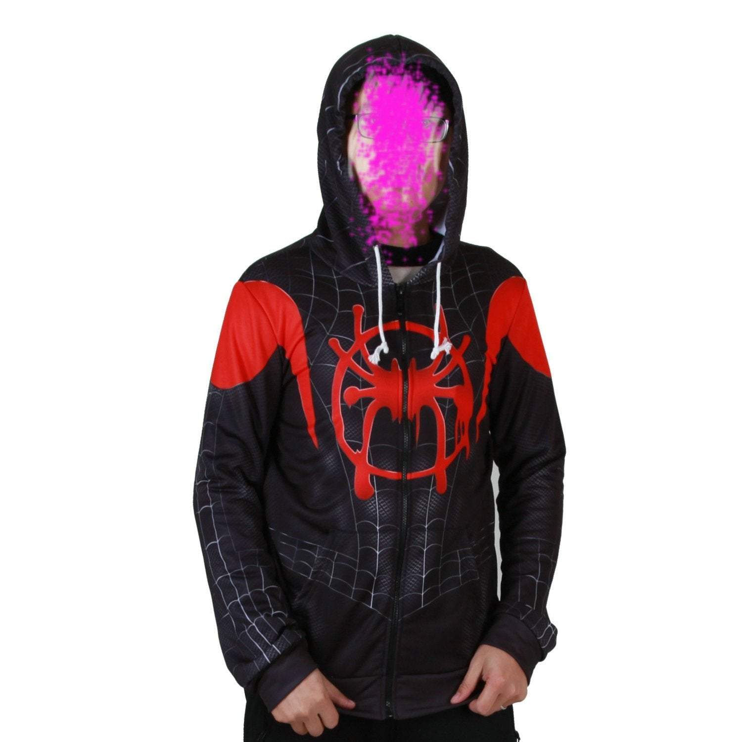 BuyNew Age Black Spiderman Miles Hero Cosplay Halloween Costume Sweater Now Cheaper With 3 - 5 Days Ship - PajamasBuy