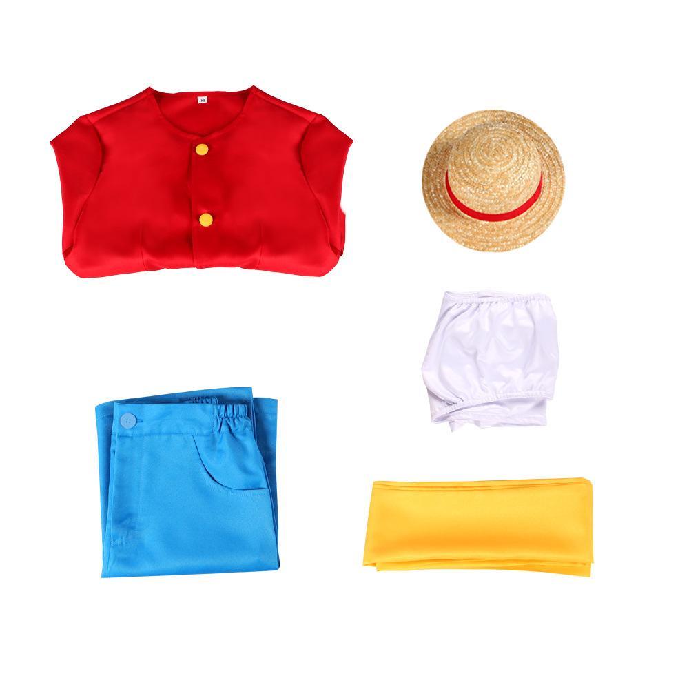 One Piece Wano Country Anime Monkey D. Luffy Costume Party Carnival Cosplay Full Set - Pajamasbuy