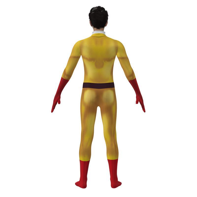 One Punch Man Saitama Costume Cosplay Zentai Suit Jumpsuit for Kids Adult - Pajamasbuy