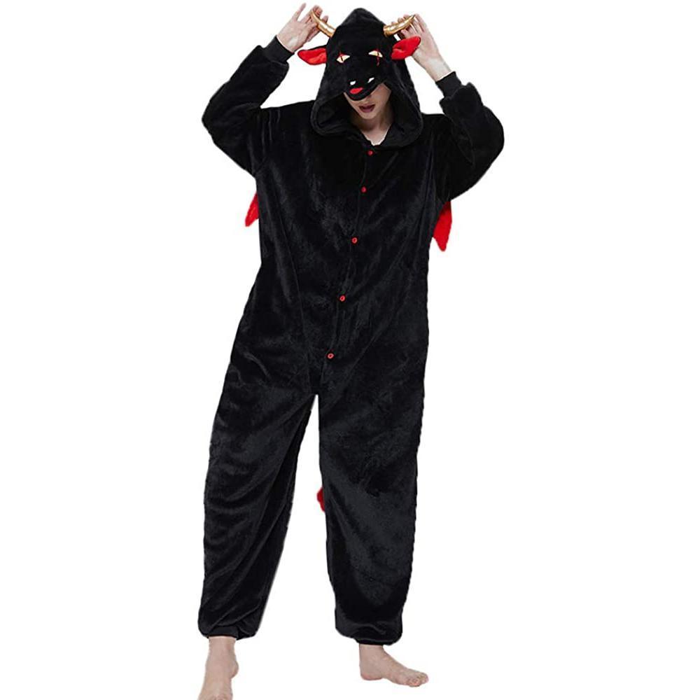 BuyOnesie Kigurumi Pajamas Print New Demon Adult's Flannel Winter Sleepwear Animal Costume Now Cheaper With 3 - 5 Days Ship - PajamasBuy