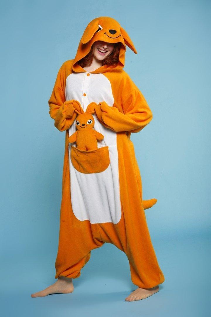 Orange Kangaroo Onesies Hoodie Kigurumi Costume Pajamas - Pajamasbuy