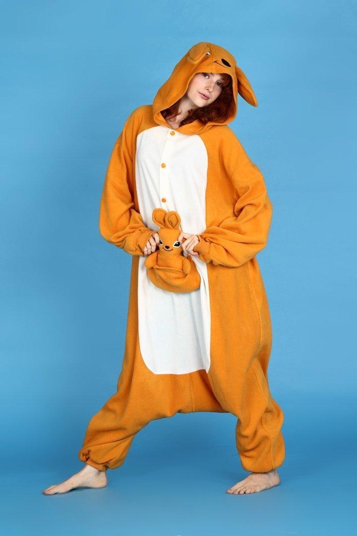 Orange Kangaroo Onesies Hoodie Kigurumi Costume Pajamas - Pajamasbuy