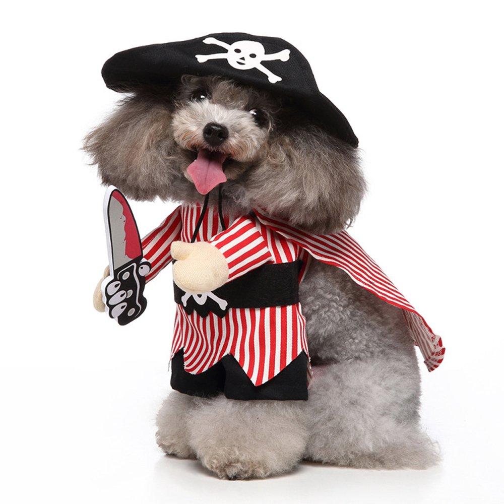 BuyPet Christmas Costumes Standing Upright Pirate with A Knife Clothes for Dogs Now Cheaper With 3 - 5 Days Ship - PajamasBuy