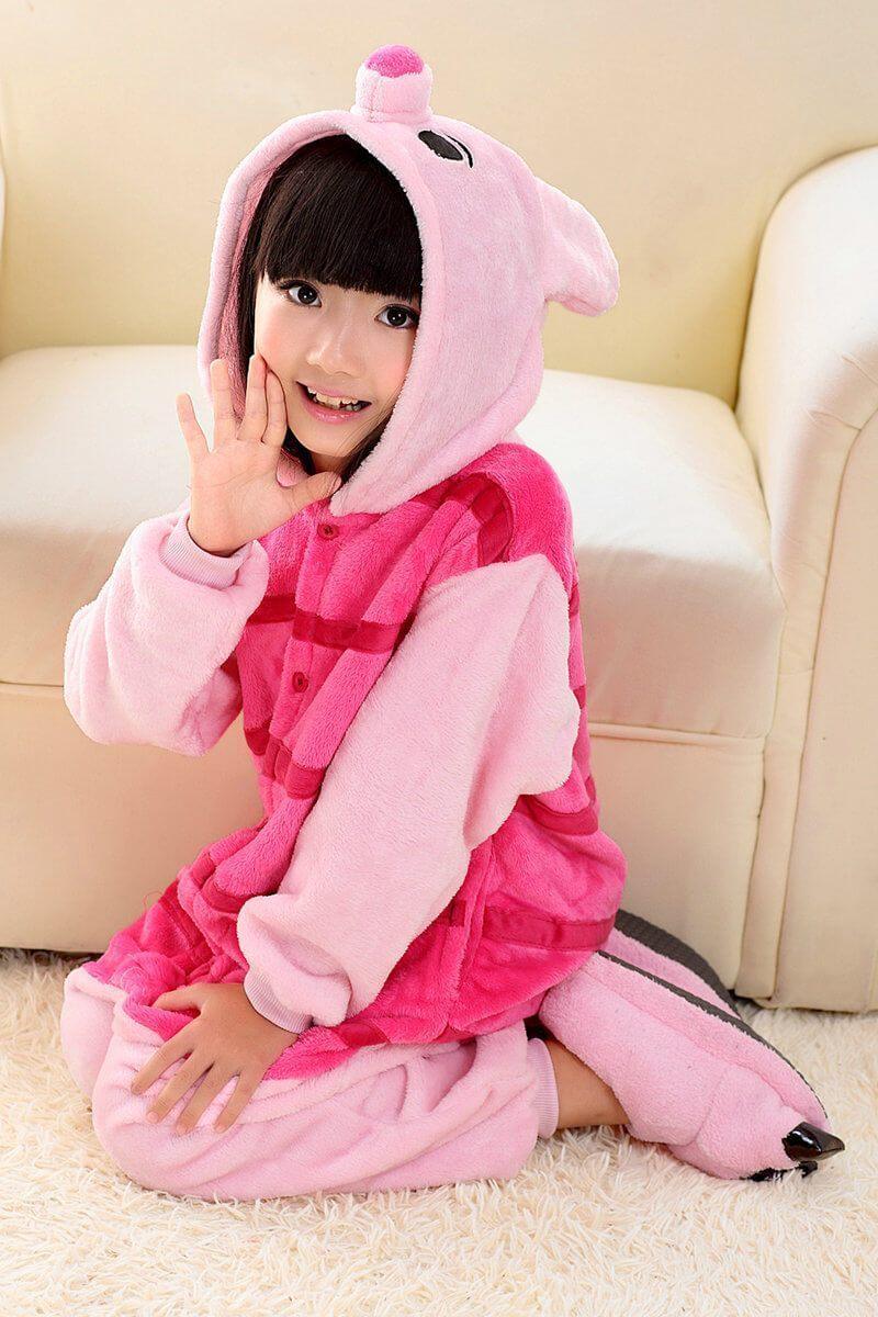 Piglet Pink Pig Kids Onesies Hoodie Pajamas Kigurumi Costume - Pajamasbuy