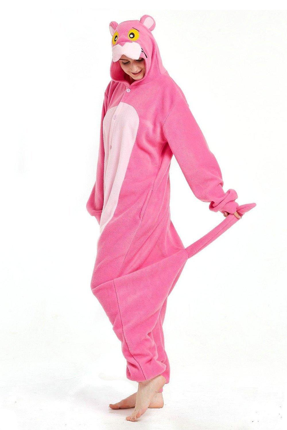 Pink Panther Onesie Kigurumi Animal Hoodie Costume Pajamas - Pajamasbuy