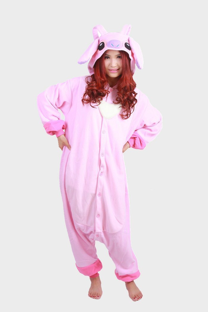 BuyPink Stitch Long Sleeve Kigurumi Onesies Pajamas Costume Now Cheaper With 3 - 5 Days Ship - PajamasBuy