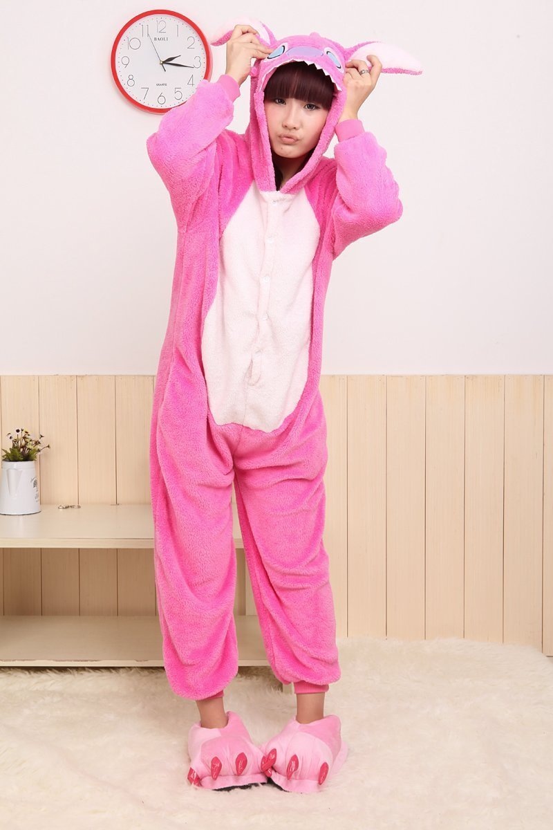 BuyPink Stitch Onesies Pajamas Animal Costume Hoodie Kigurumi Now Cheaper With 3 - 5 Days Ship - PajamasBuy