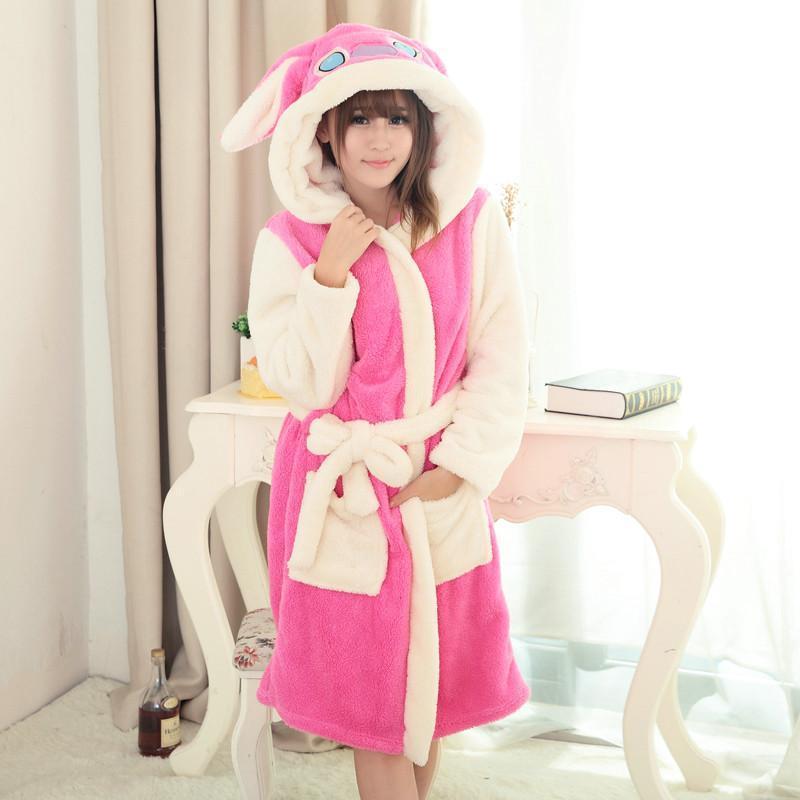 BuyPink Stitch Winter Robe Couple Sleepwear Kigurumi Pajamas Now Cheaper With 3 - 5 Days Ship - PajamasBuy