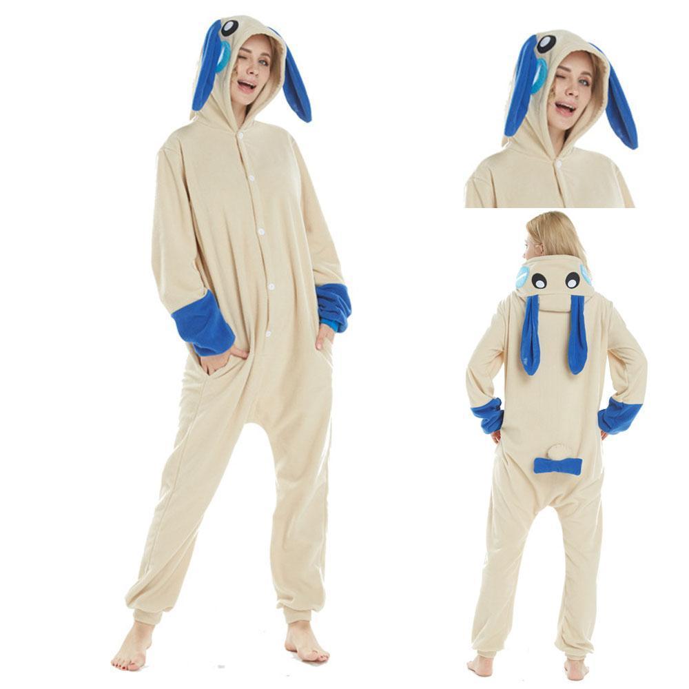 BuyPokemon Minun Adult Rabbit Kigurumi Onesies Pajamas Animal Costume Now Cheaper With 3 - 5 Days Ship - PajamasBuy