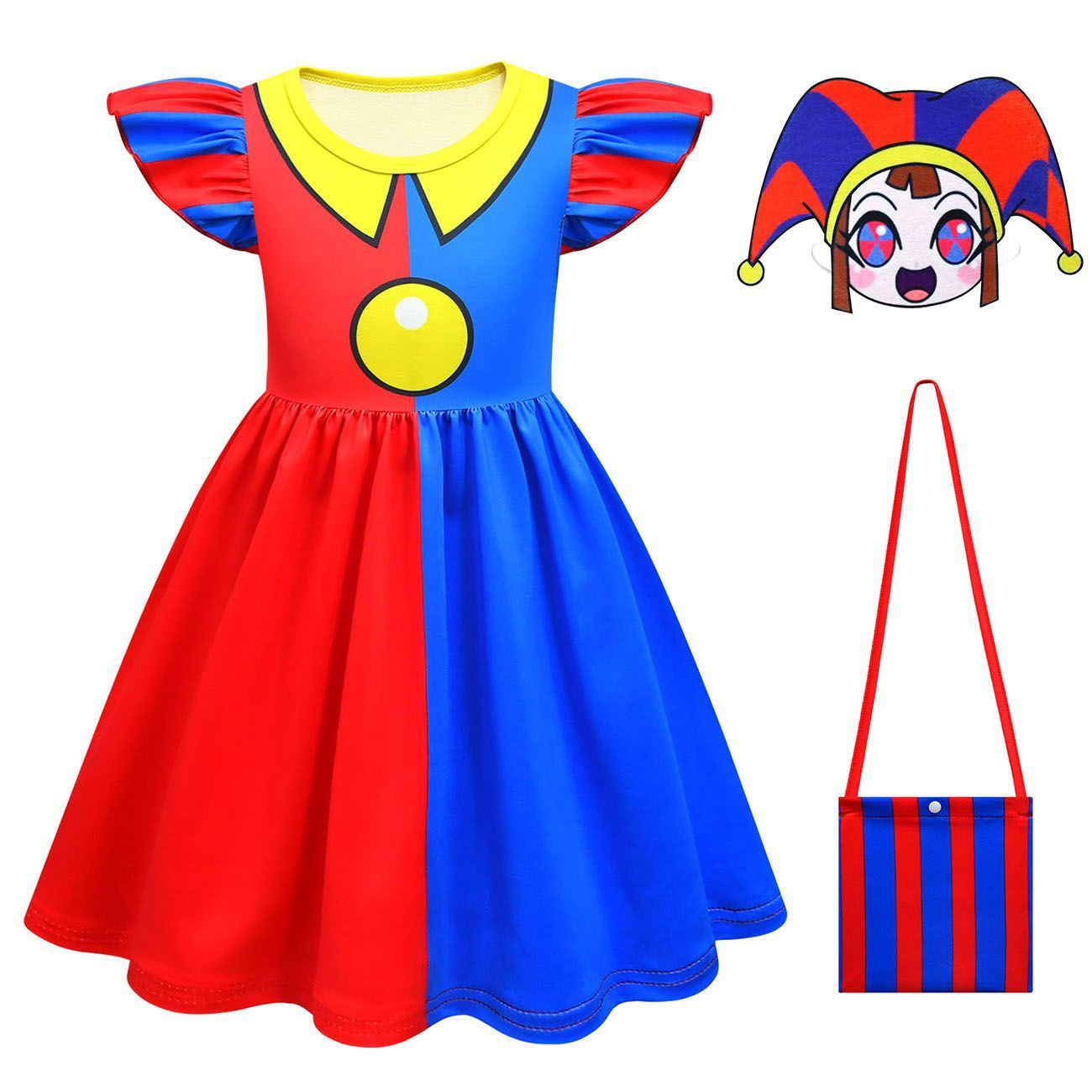 BuyPomni Flying Sleeve Dress The Amazing Digital Circus Costumes Printing Girls' For Kids Now Cheaper With 3 - 5 Days Ship - PajamasBuy