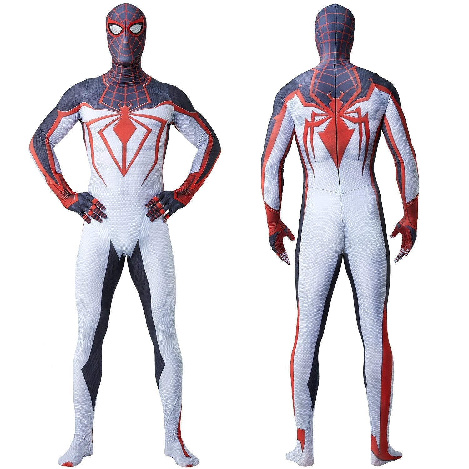 BuyPS5 Miles Morales Spider - Man Tight Jumpsuit Costume for Adults and Kids Now Cheaper With 3 - 5 Days Ship - PajamasBuy