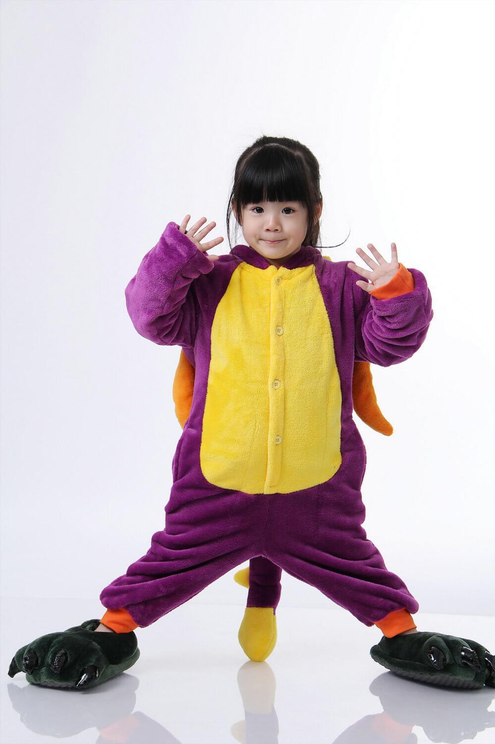 BuyPurple Spyro The Dragon Kids Kigurumi Onesies Hoodie Pajamas Now Cheaper With 3 - 5 Days Ship - PajamasBuy