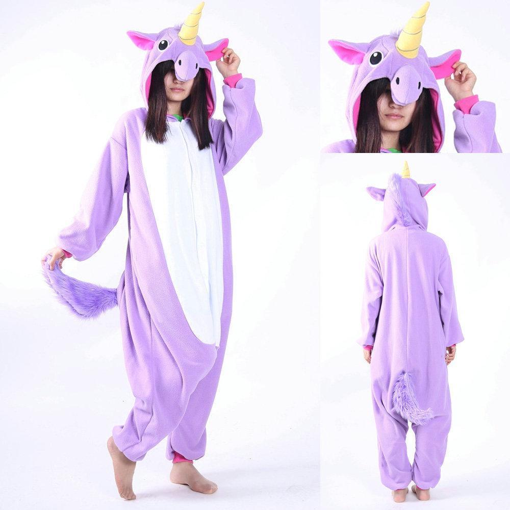 BuyPurple Unicorn Onesie Kigurumi Pajama Hoodie Cosplay Costume Now Cheaper With 3 - 5 Days Ship - PajamasBuy