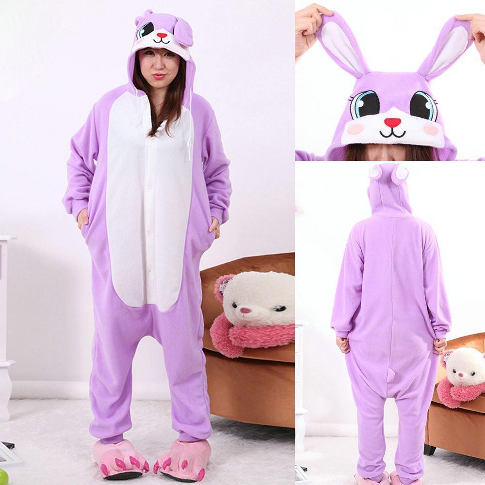 Rabbit Kigurumi Pajamas Animal Hoodie Bunny Easter Costume Onesies - Pajamasbuy