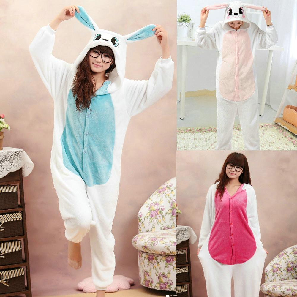 Rabbit Kigurumi Pajamas Hoodie Animals Bunny Easter Costume Onesies - Pajamasbuy