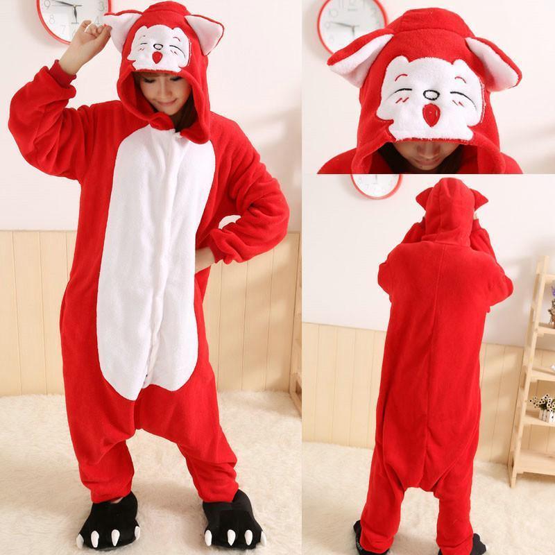 Red Fox Onesies Hoodie Pajamas Animal Costume Kigurumi - Pajamasbuy