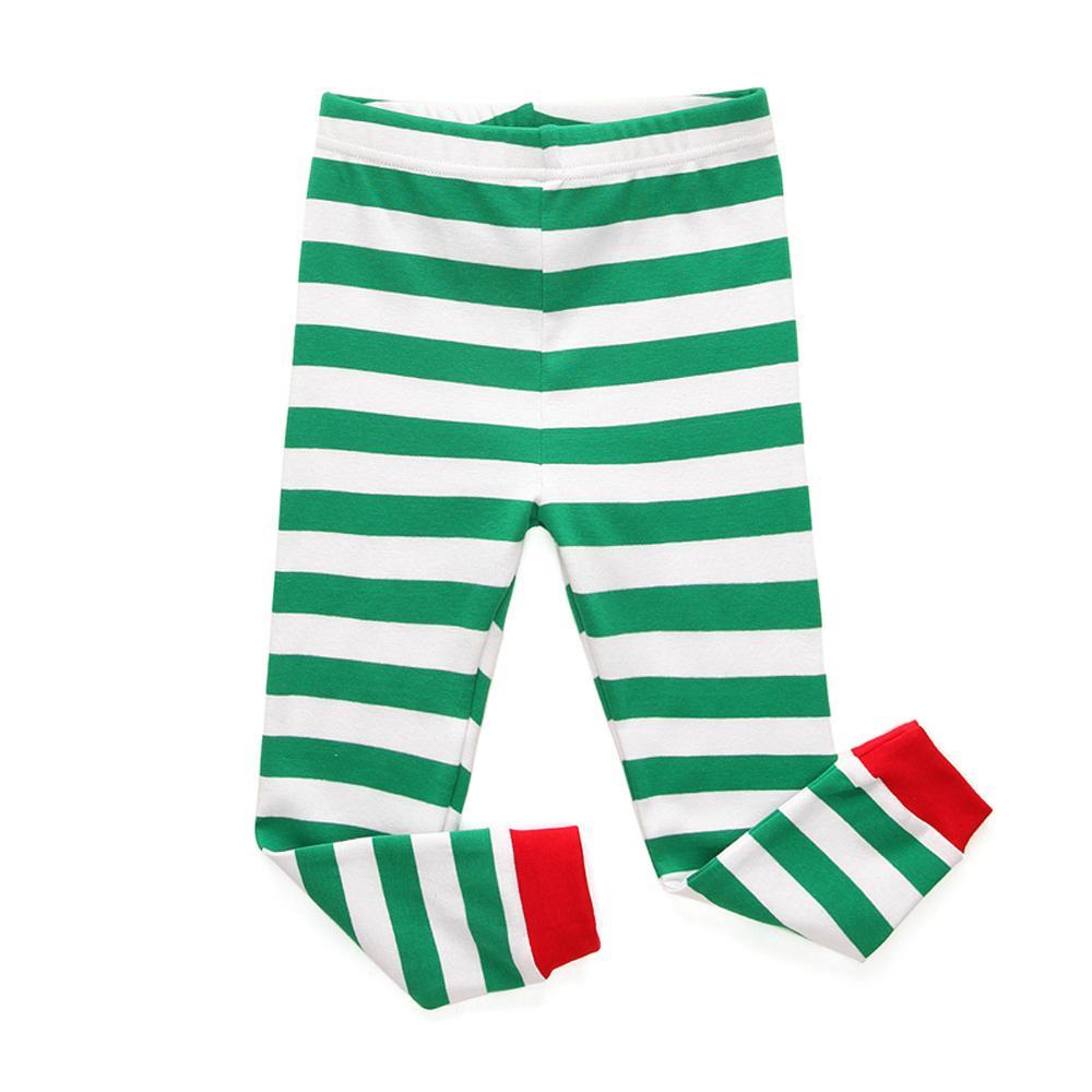 BuyRed Green Christmas Kids Sleepwear Stripes Top Pants Pajamas Set Now Cheaper With 3 - 5 Days Ship - PajamasBuy