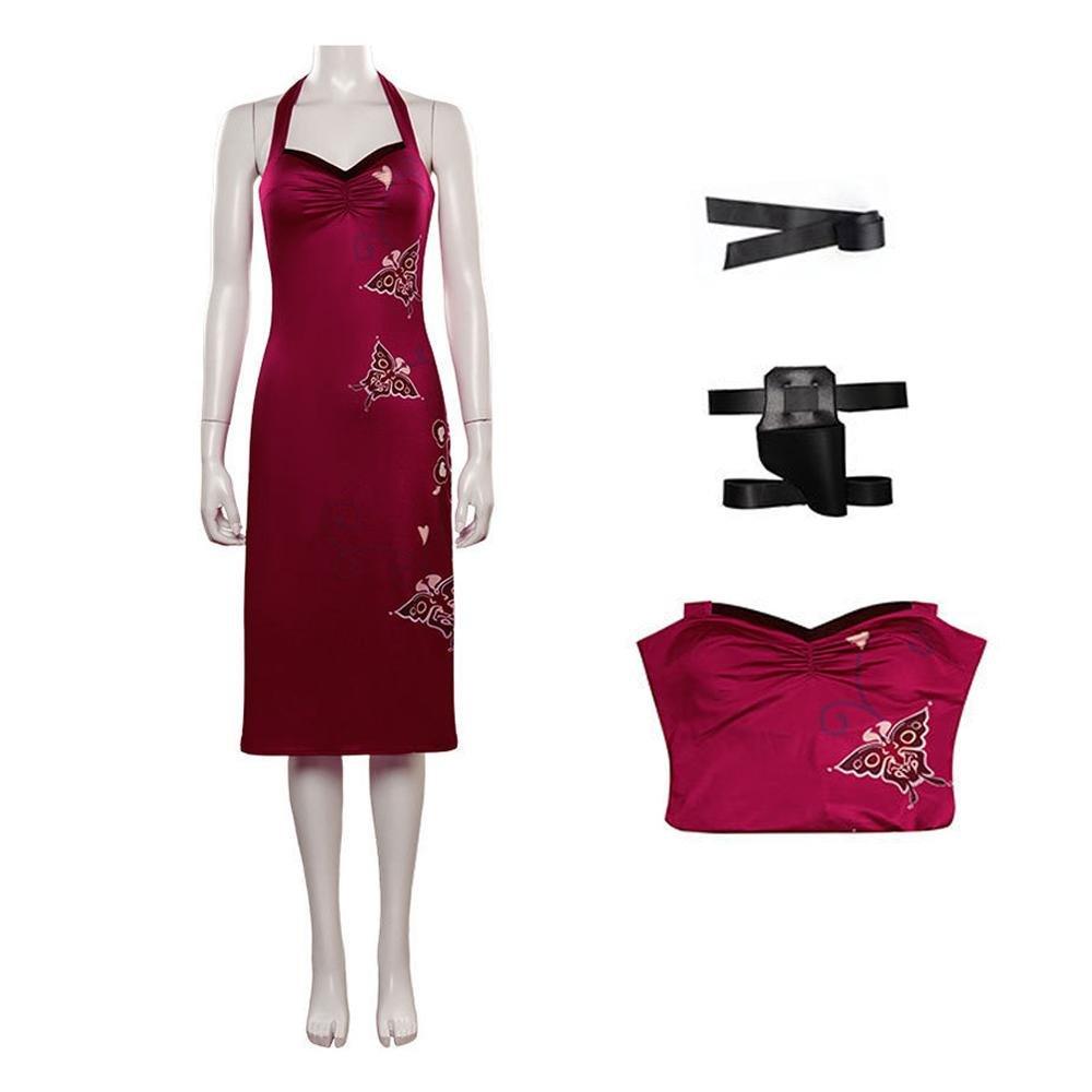 Resident Evil Ada Wong Lunar Costue Sleeveless cheongsam Slit Long Skirt - Pajamasbuy