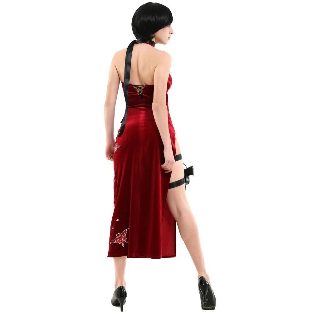 Resident Evil Ada Wong Lunar Costue Sleeveless cheongsam Slit Long Skirt - Pajamasbuy