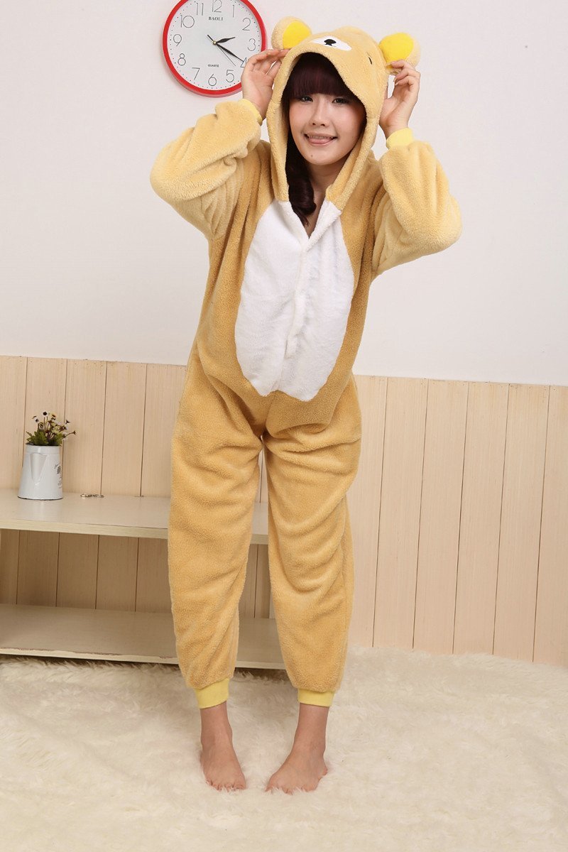 BuyRilakkuma Bear Kigurumi Onesie Hoodie Pajamas Animal Costume Now Cheaper With 3 - 5 Days Ship - PajamasBuy