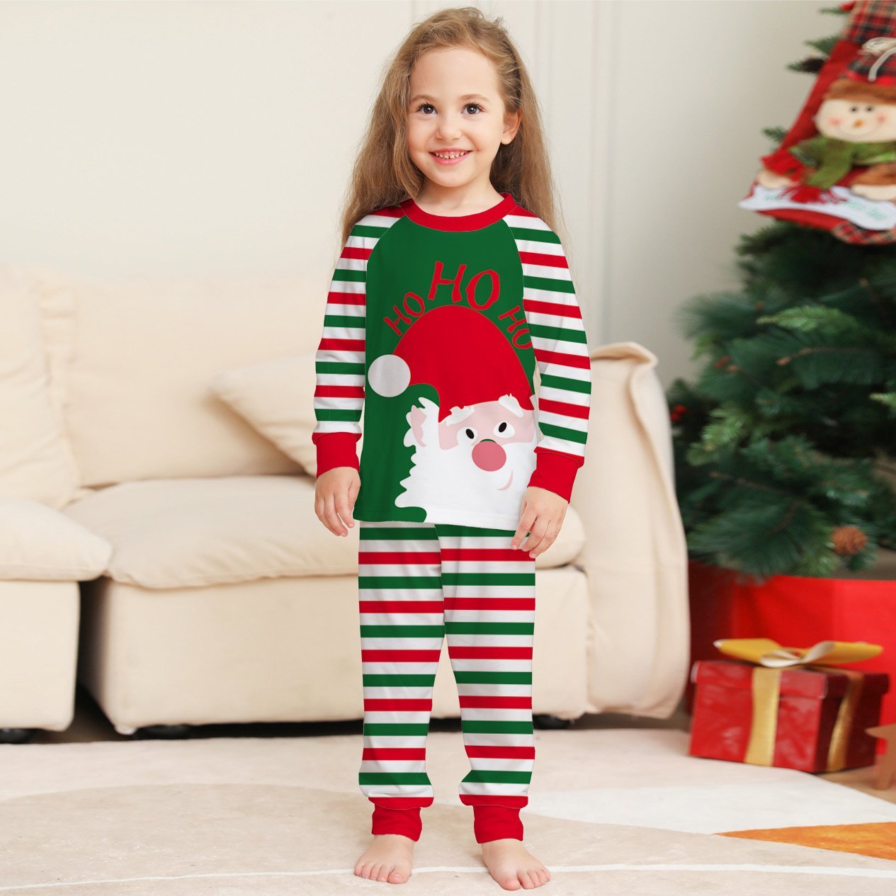 BuySanta Stripes Green White Christmas Family Couples Matching Pajamas Party Sets Now Cheaper With 3 - 5 Days Ship - PajamasBuy