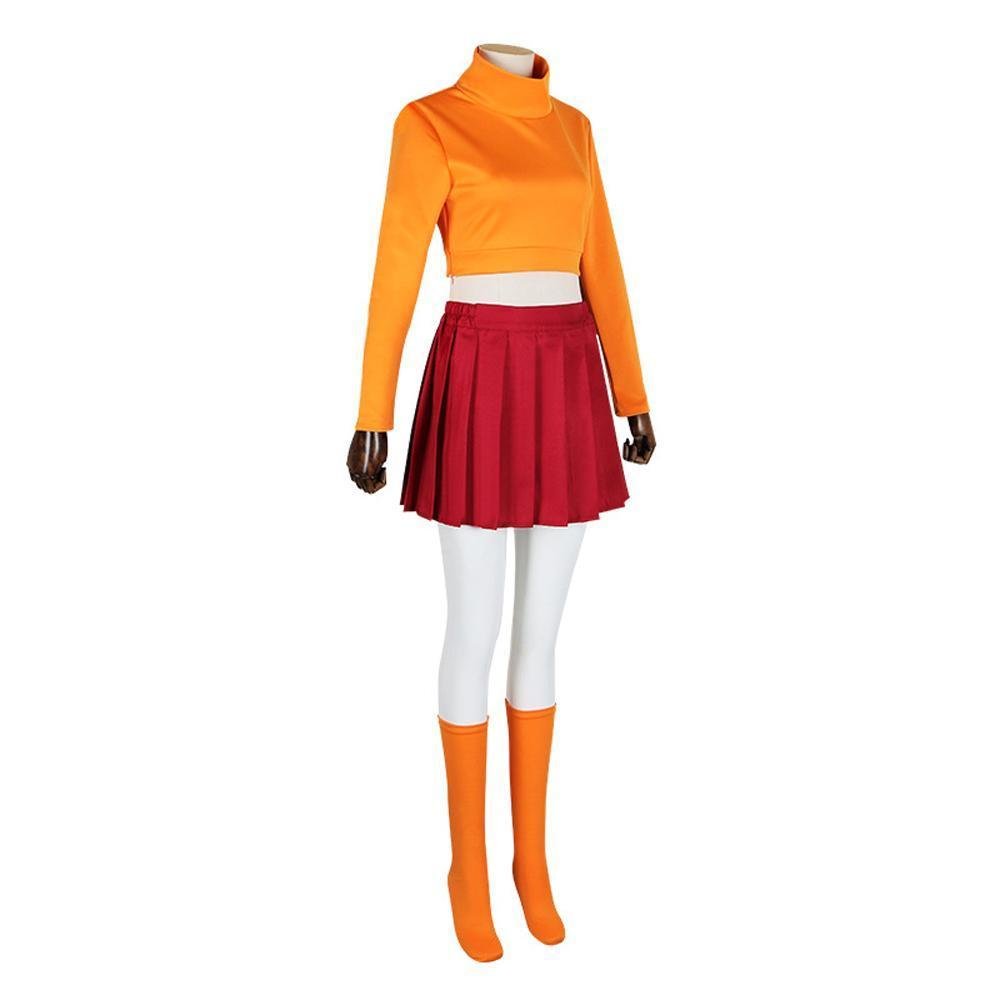 BuyScooby - Doo Velma Cosplay Costumes Cartoon Halloween Suit Outfit Sets Dress Up Uniform For Women Now Cheaper With 3 - 5 Days Ship - PajamasBuy