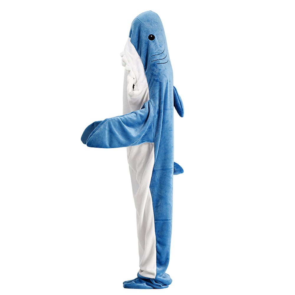 BuyShark Blanket Sleeping Bag Loose Onesies Pajamas Adult Super Soft Fleece Hoodie Now Cheaper With 3 - 5 Days Ship - PajamasBuy