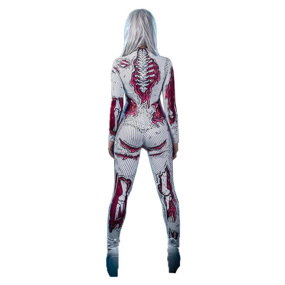 Skeleton Costumes Halloween Horror Zombie Cosplay Jumpsuit for Women's Carnival Bodysuit Adult Zentai - Pajamasbuy