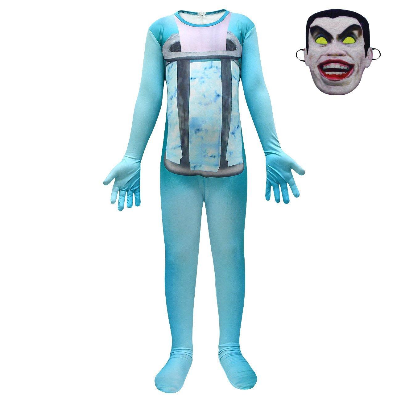 Skibidi Toilet Blue Jumpsuit Titan Tv man Cosplay Costume For Kids - Pajamasbuy