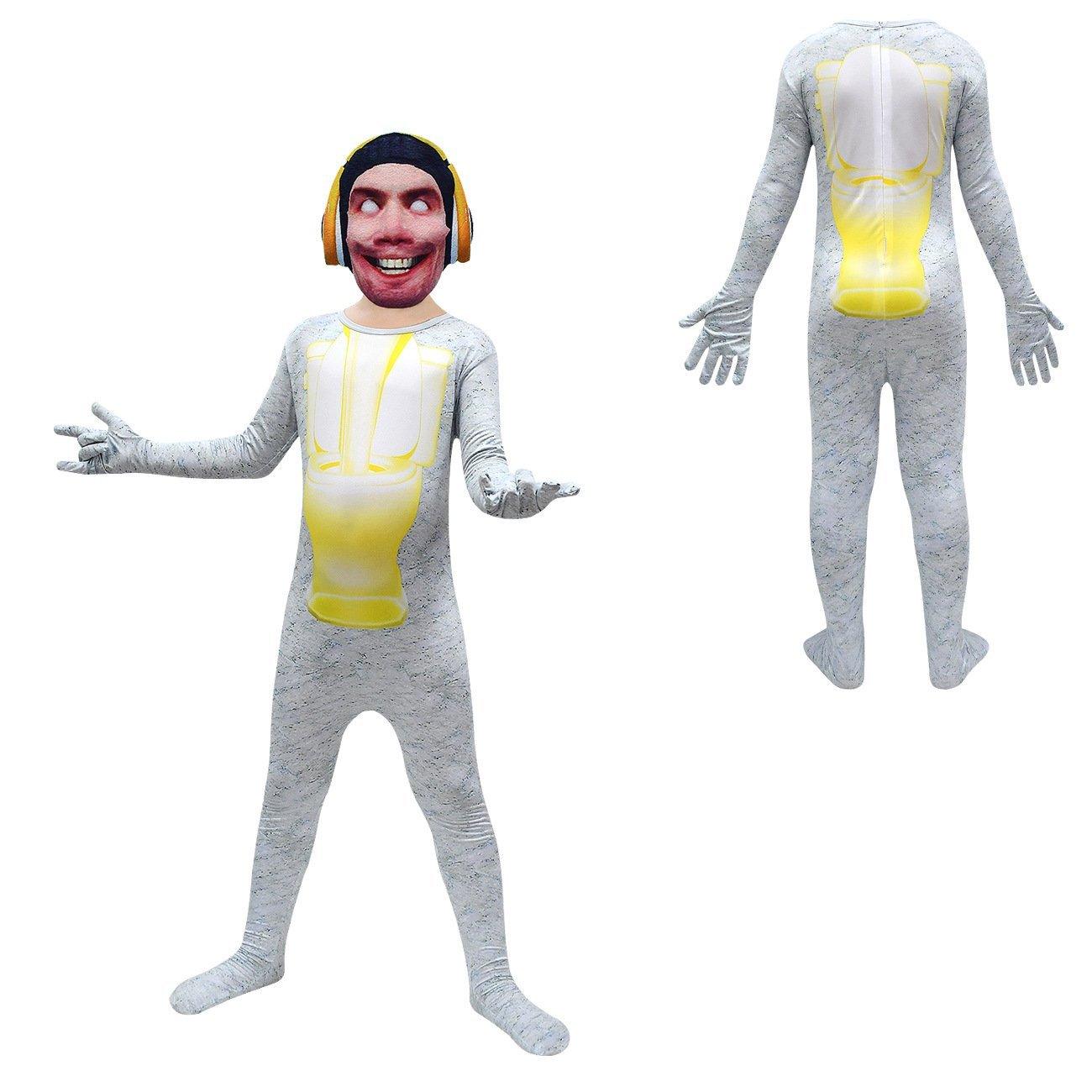 Skibidi Toilet White Jumpsuit Titan Tv man Cosplay Costume For Kids - Pajamasbuy