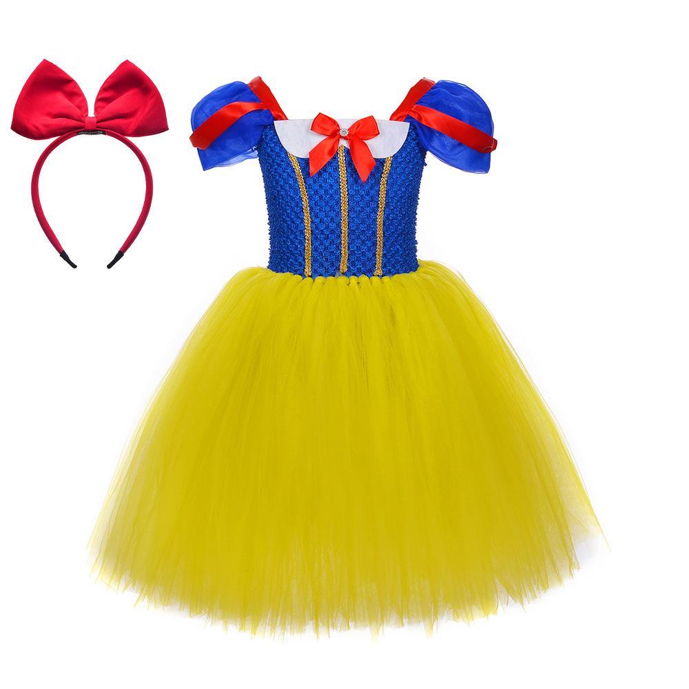 Snow White Princess Costume Kids Girls Cosplay Party Tutu Cake Dress Halloween Outfit - Pajamasbuy