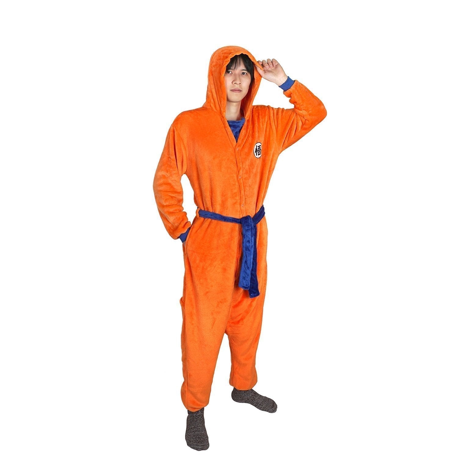 BuySon Goku Pajamas Anime Kigurumi Adult Unisex Onesie Flannel Sleepwear Now Cheaper With 3 - 5 Days Ship - PajamasBuy