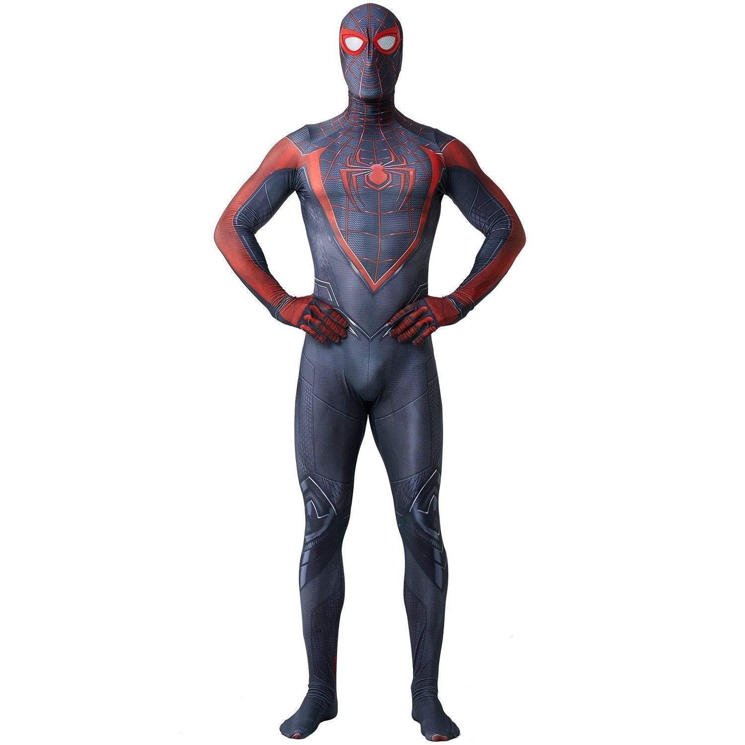 Spider - Man 2 Miles Morales Black Cosplay Jumpsuit Costume for Adults and Kids - Pajamasbuy