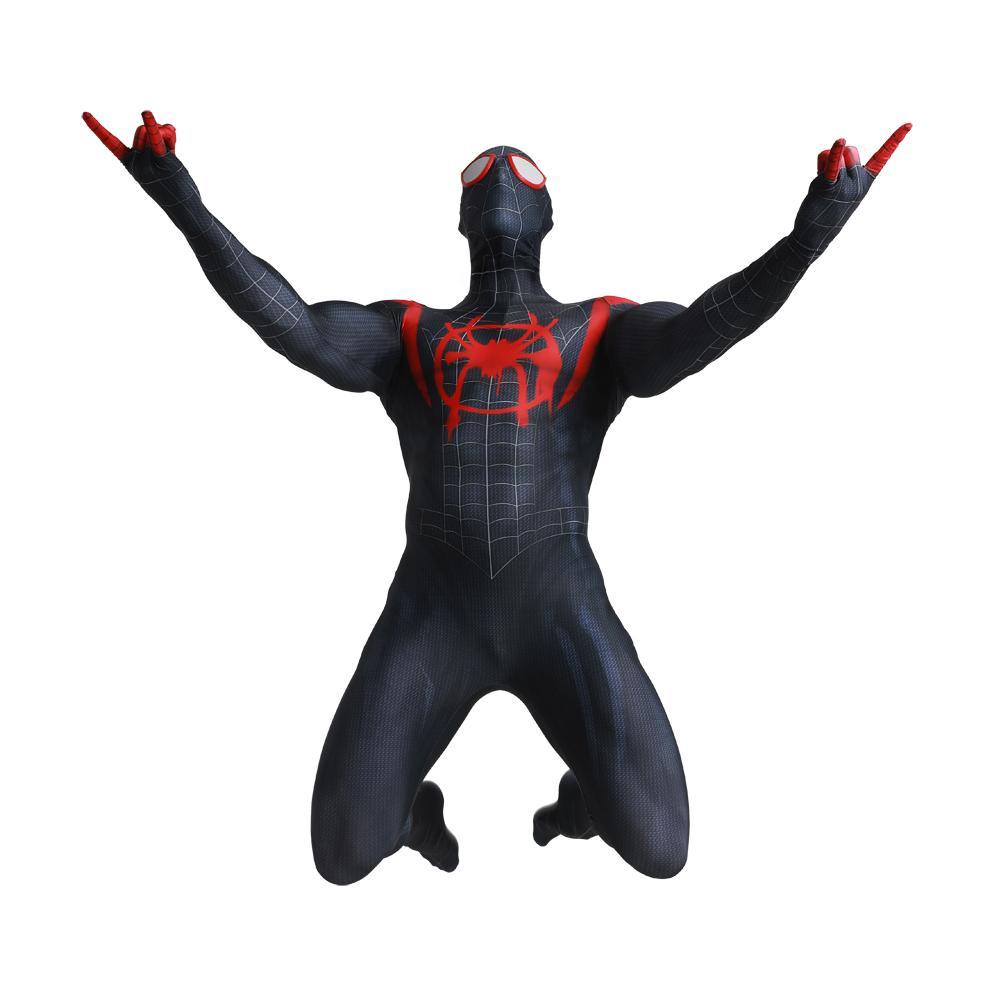 BuySpider - Man Into the Spider - Verse Miles Morales Costume Adults Cosplay Party Jumpsuit Halloween Now Cheaper With 3 - 5 Days Ship - PajamasBuy