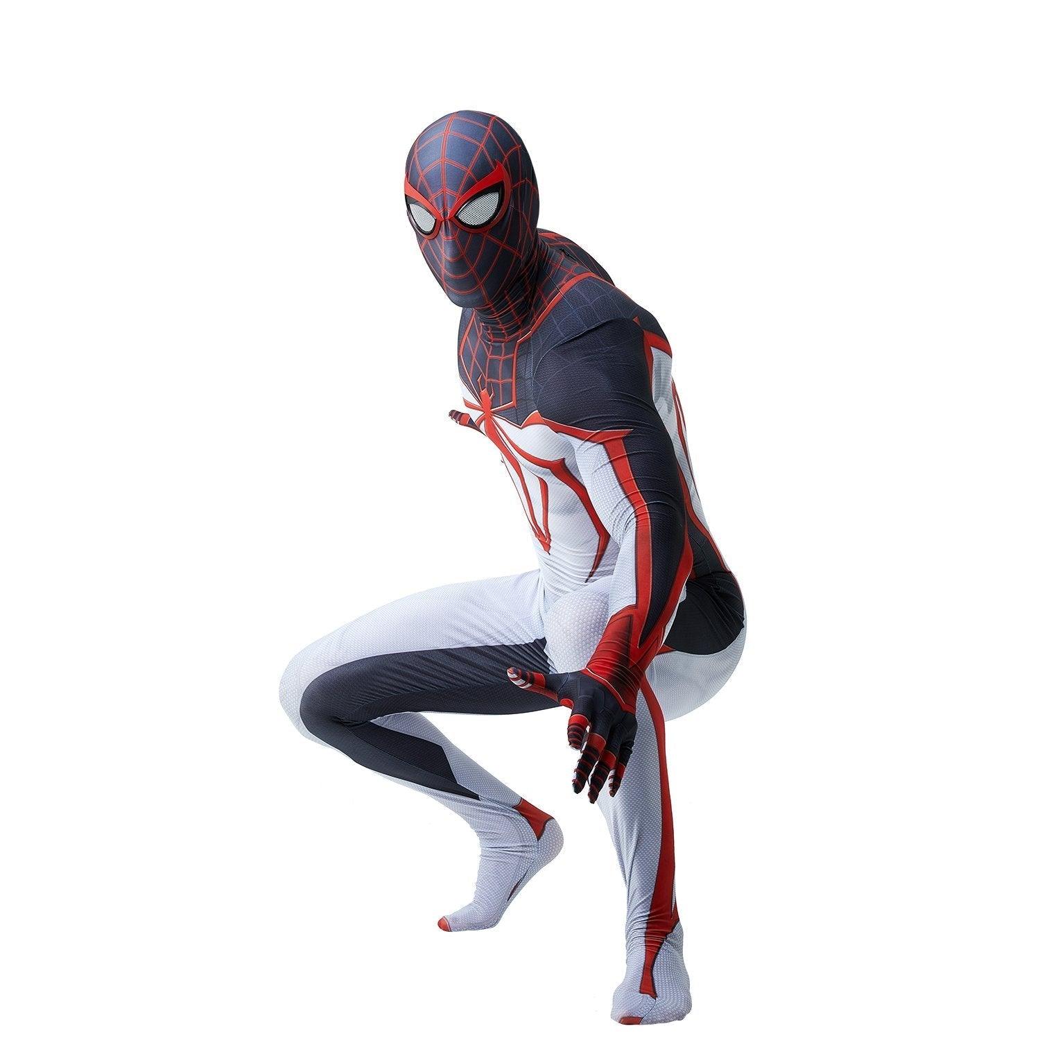 Spider - Man PS5 Game Miles Morales Tight Jumpsuit Costume for Adults and Kids - Pajamasbuy