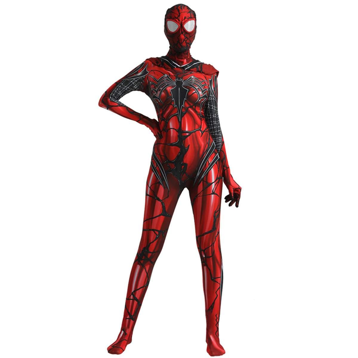 Spider - Man Venom Spider - Gwen Stacy Jumpsuit Lady Carnage Hooded Cosplay Costume Halloween - Pajamasbuy