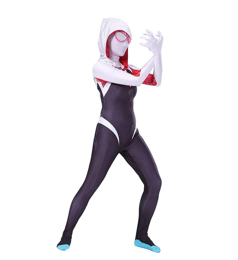 BuySpider - Man Women Gwen Stacy Cosplay Costume Zentai Jumpsuit Adult Kids Now Cheaper With 3 - 5 Days Ship - PajamasBuy