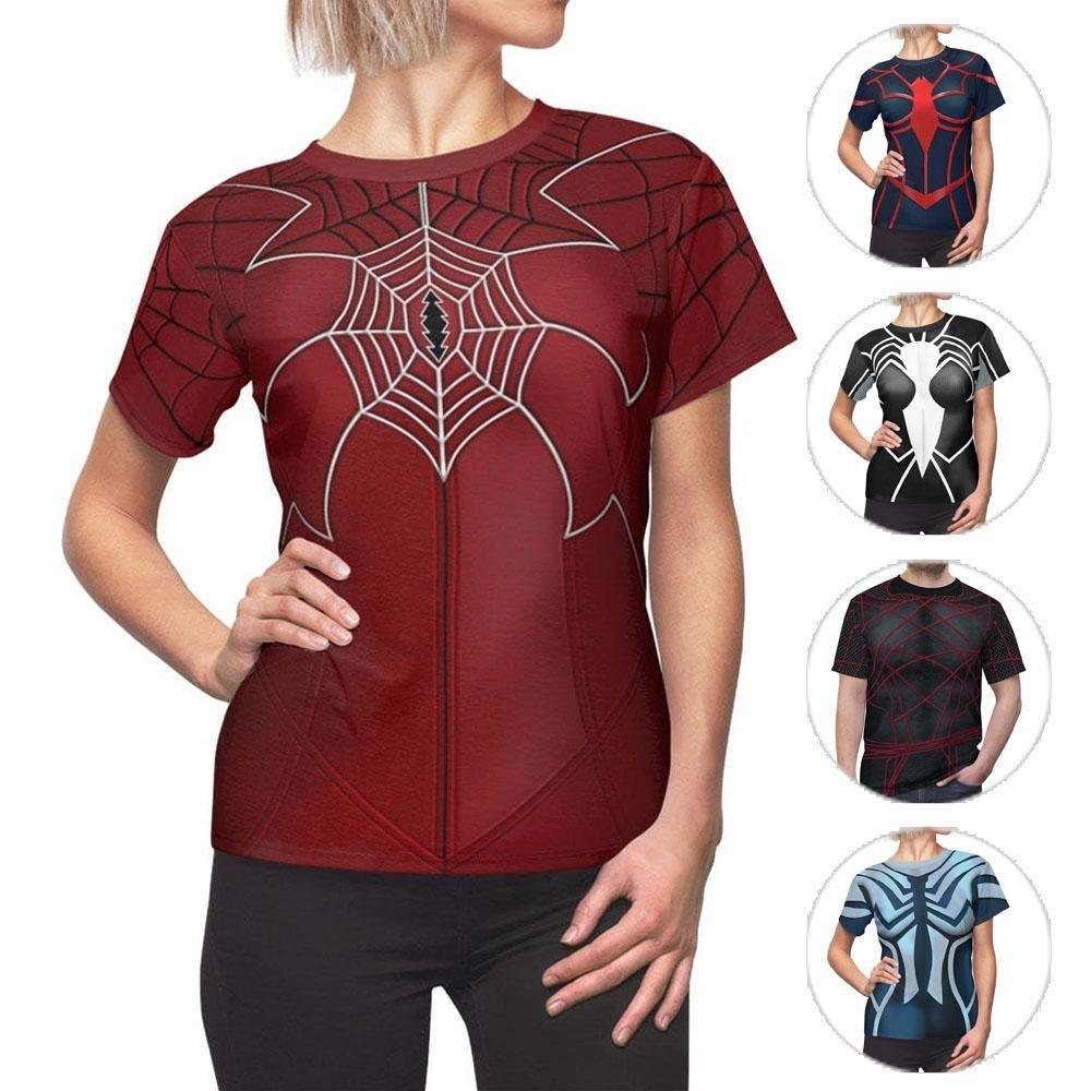 Spider - Woman Women's Short sleeve Shirt Madame Web Costume SuperHero Outfit - Pajamasbuy