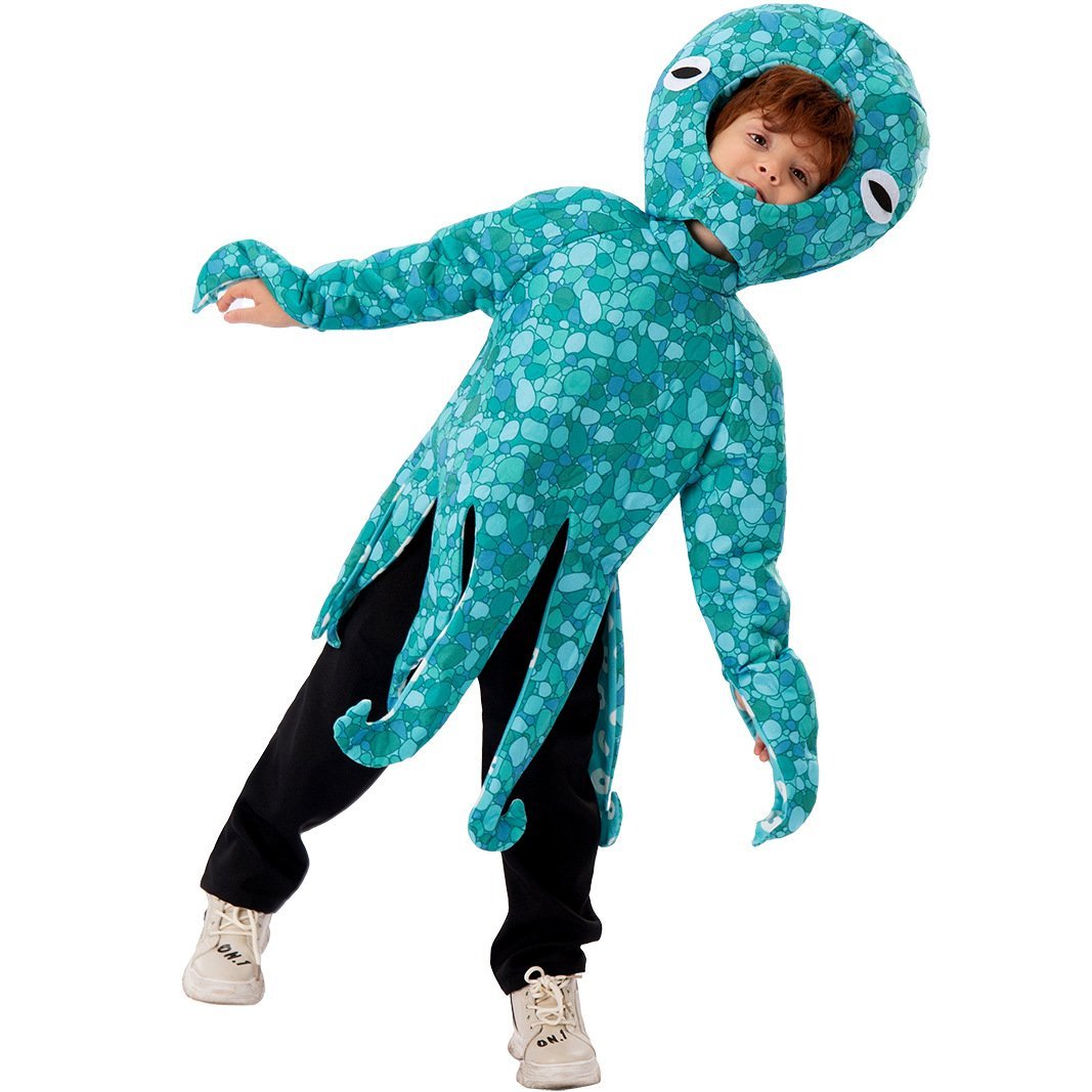 BuySquid Costume Blue Leggings Jumpsuit Marine Life Cosplay Halloween Christmas School Party For Kids Now Cheaper With 3 - 5 Days Ship - PajamasBuy