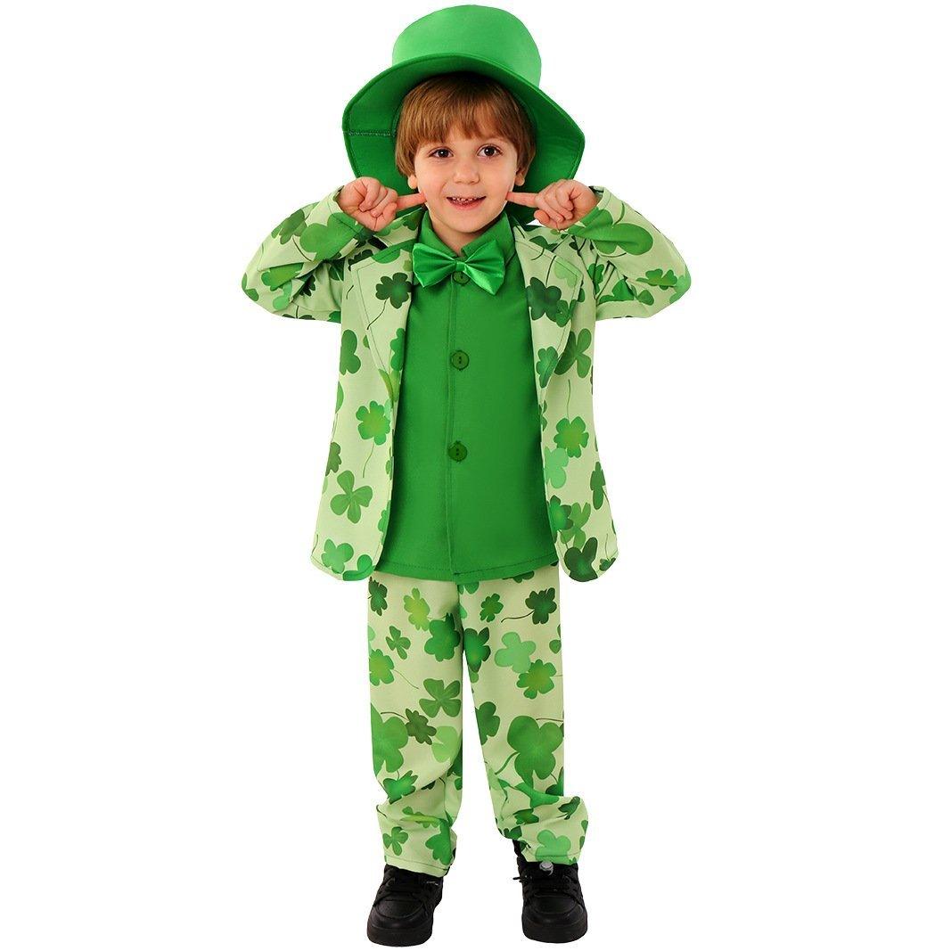 St. Patrick's Day Four Leaf Clover Kids Party Suit Cosplay Costumes - Pajamasbuy