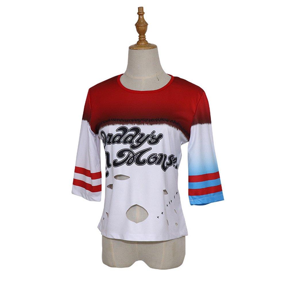 BuySuicide Squad Harley Quinn Cosplay Costume T - shirt Halloween Queen Outfit Now Cheaper With 3 - 5 Days Ship - PajamasBuy