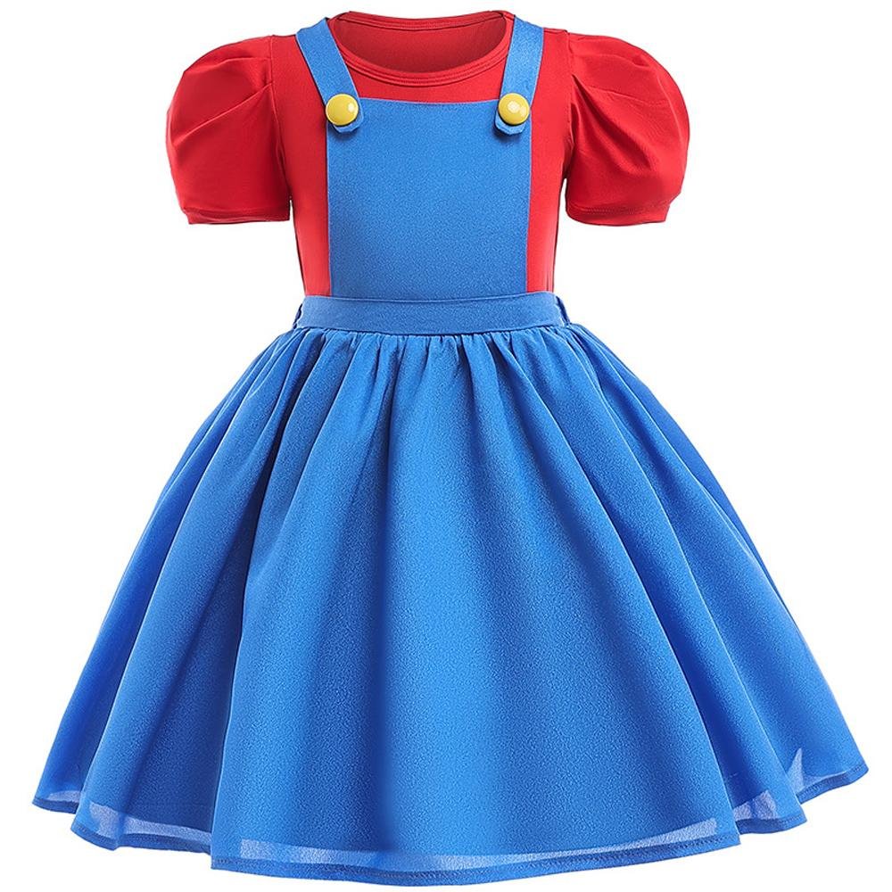 BuySuper Mario Princess Costume Party Girl Children Strap Dresses Now Cheaper With 3 - 5 Days Ship - PajamasBuy