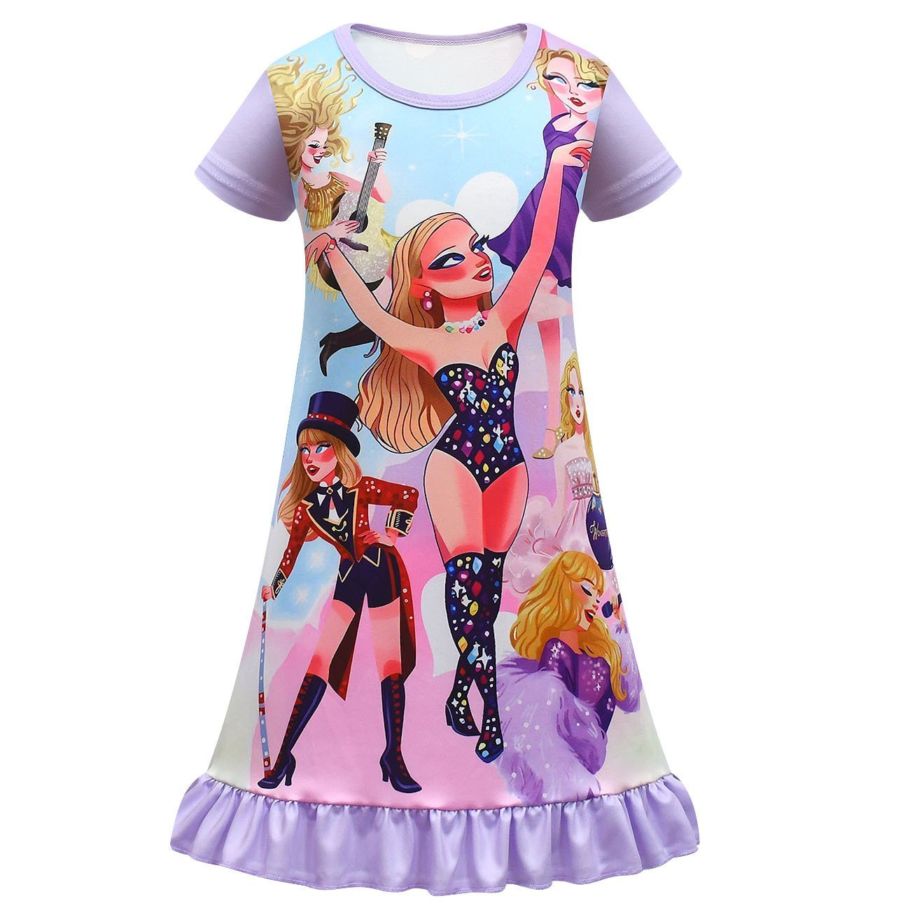 BuyTaylor Swift Flying Sleeve Dress Cosplay Costumes Printing Kids Now Cheaper With 3 - 5 Days Ship - PajamasBuy