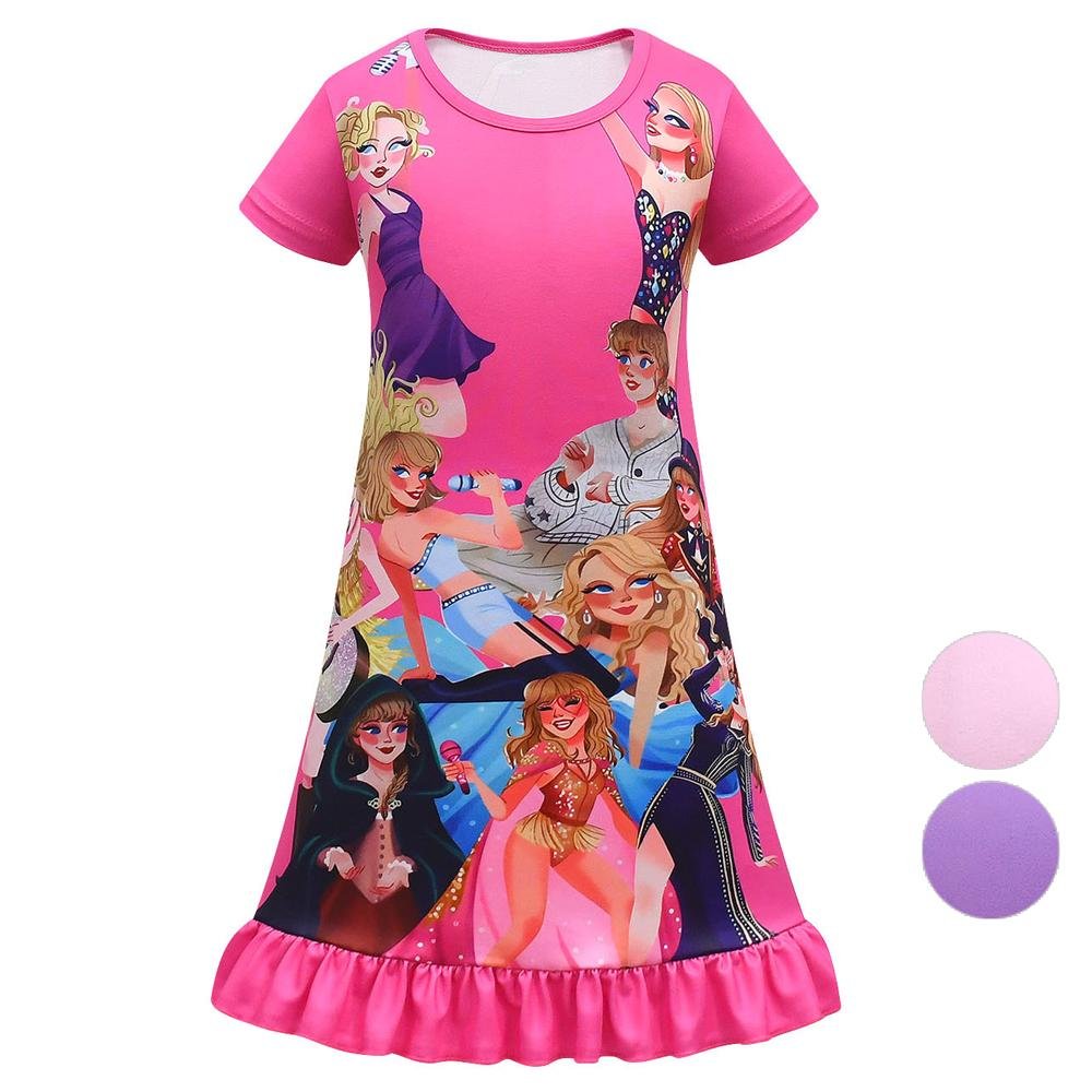 BuyTaylor Swift Pajama Dress Cosplay Costumes Printing Kids Now Cheaper With 3 - 5 Days Ship - PajamasBuy